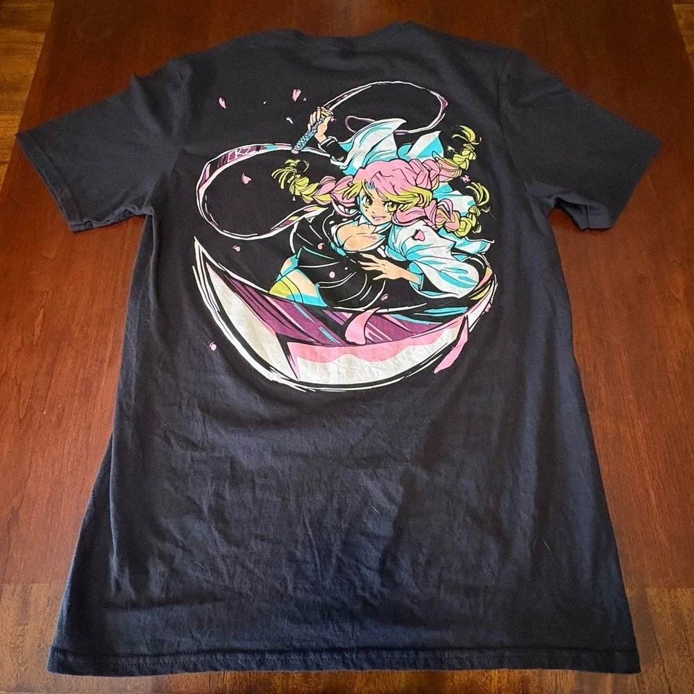 Anime Girl Sword Graphic Tee Cherry‎ Blossom Streetwear Style